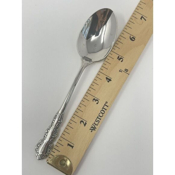 Oneida Shelley Cube USA Stainless Place Dinner Soup Spoons 6 5/8” Set Of 6 - Picture 2 of 6